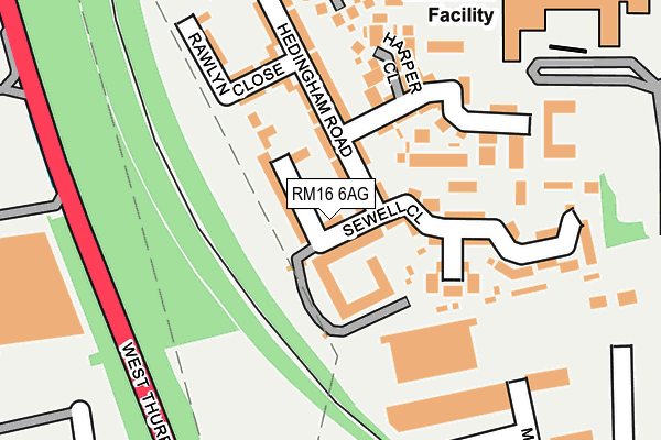 RM16 6AG map - OS OpenMap – Local (Ordnance Survey)