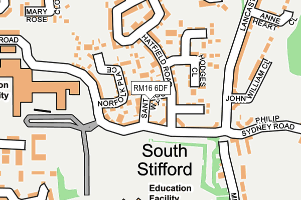 RM16 6DF map - OS OpenMap – Local (Ordnance Survey)