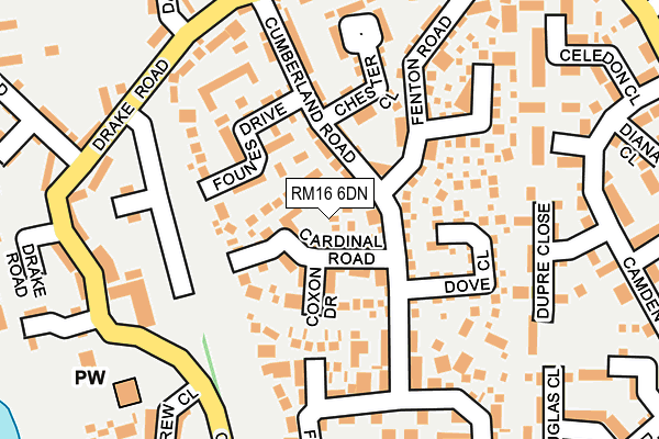 RM16 6DN map - OS OpenMap – Local (Ordnance Survey)