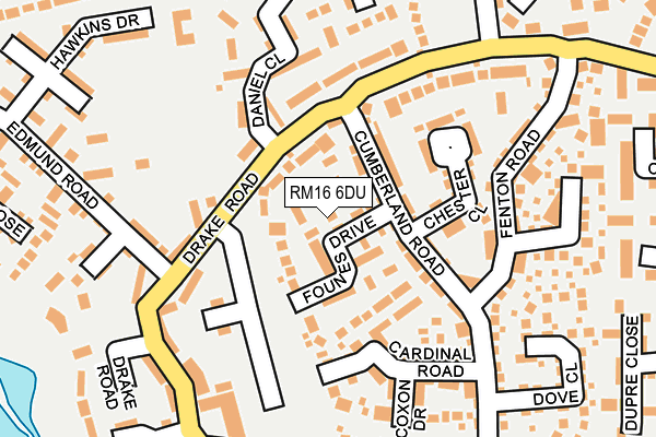 RM16 6DU map - OS OpenMap – Local (Ordnance Survey)