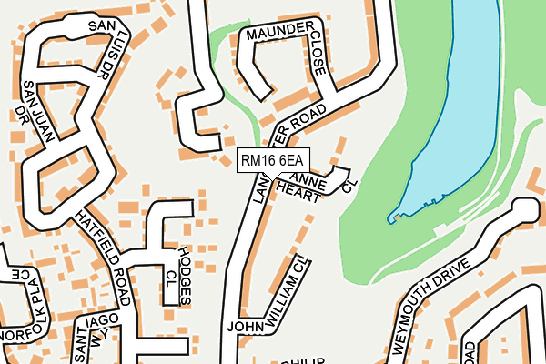 RM16 6EA map - OS OpenMap – Local (Ordnance Survey)