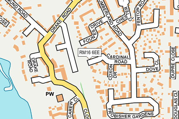 RM16 6EE map - OS OpenMap – Local (Ordnance Survey)