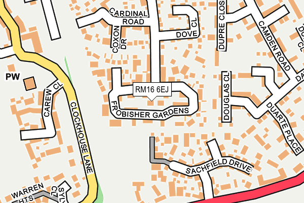 RM16 6EJ map - OS OpenMap – Local (Ordnance Survey)