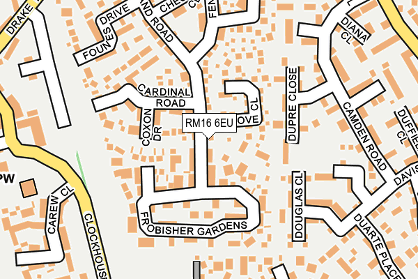 RM16 6EU map - OS OpenMap – Local (Ordnance Survey)