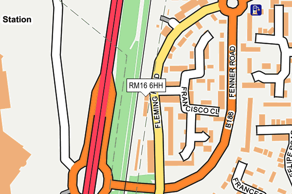 RM16 6HH map - OS OpenMap – Local (Ordnance Survey)