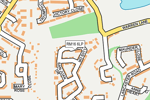 RM16 6LP map - OS OpenMap – Local (Ordnance Survey)