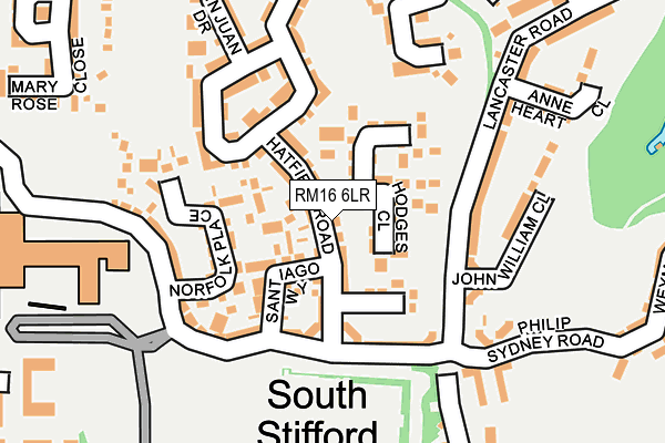 RM16 6LR map - OS OpenMap – Local (Ordnance Survey)