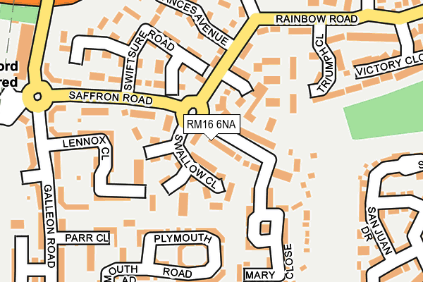 RM16 6NA map - OS OpenMap – Local (Ordnance Survey)
