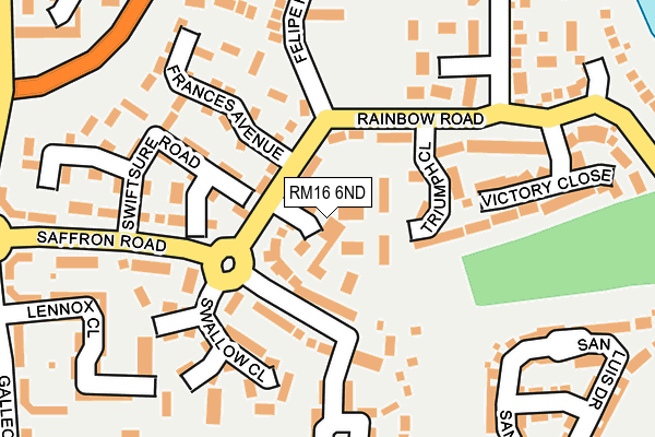 RM16 6ND map - OS OpenMap – Local (Ordnance Survey)