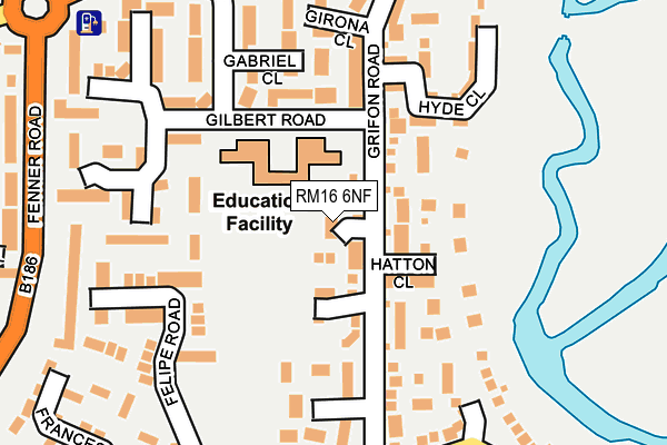 RM16 6NF map - OS OpenMap – Local (Ordnance Survey)