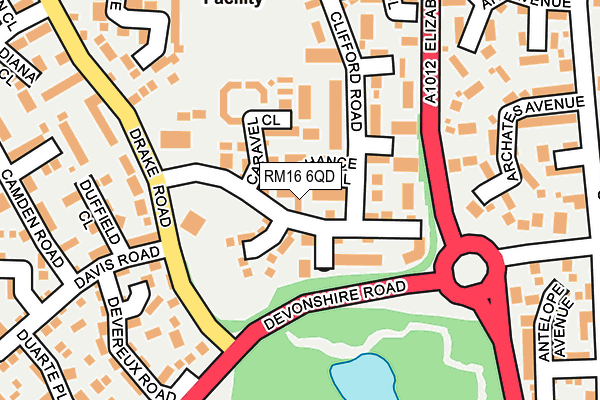 RM16 6QD map - OS OpenMap – Local (Ordnance Survey)