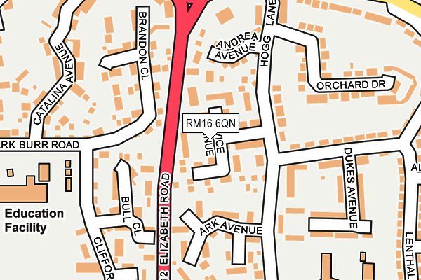 RM16 6QN map - OS OpenMap – Local (Ordnance Survey)