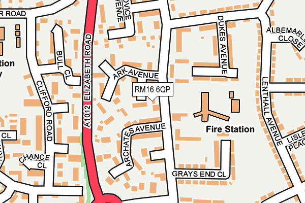 RM16 6QP map - OS OpenMap – Local (Ordnance Survey)