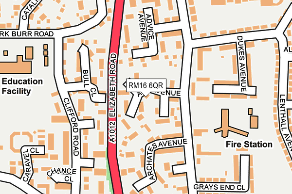 RM16 6QR map - OS OpenMap – Local (Ordnance Survey)