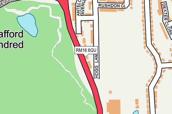 RM16 6QU map - OS OpenMap – Local (Ordnance Survey)