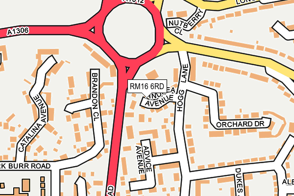 RM16 6RD map - OS OpenMap – Local (Ordnance Survey)