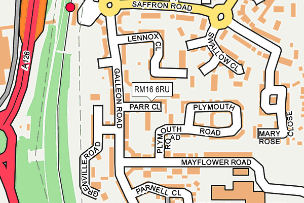 RM16 6RU map - OS OpenMap – Local (Ordnance Survey)