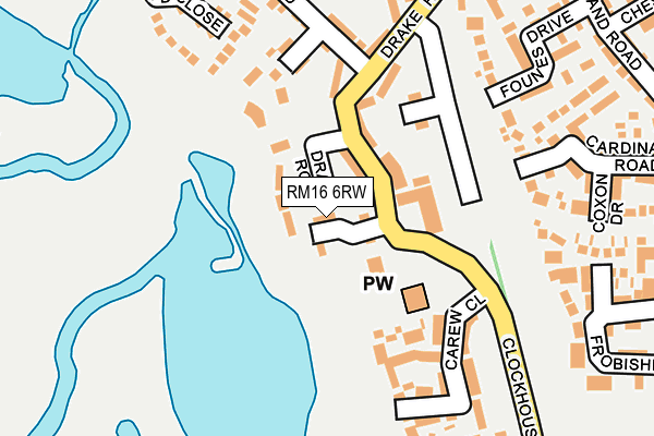 RM16 6RW map - OS OpenMap – Local (Ordnance Survey)