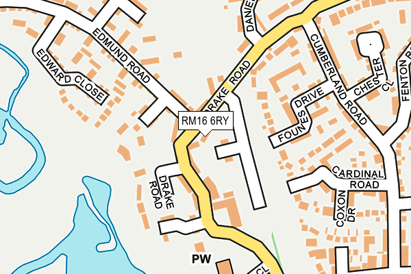 RM16 6RY map - OS OpenMap – Local (Ordnance Survey)