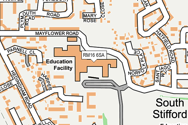 RM16 6SA map - OS OpenMap – Local (Ordnance Survey)
