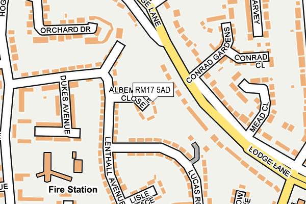RM17 5AD map - OS OpenMap – Local (Ordnance Survey)