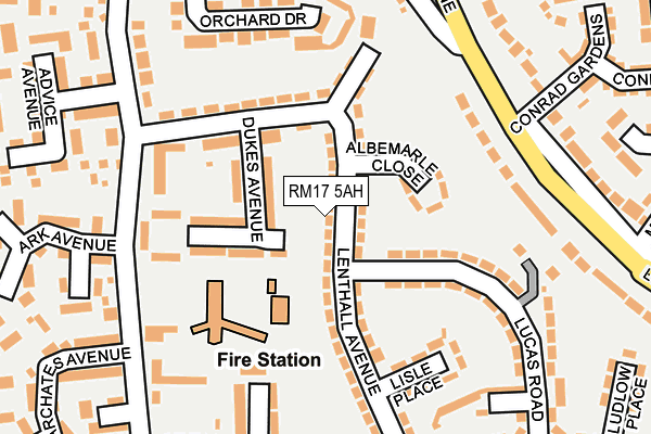 RM17 5AH map - OS OpenMap – Local (Ordnance Survey)