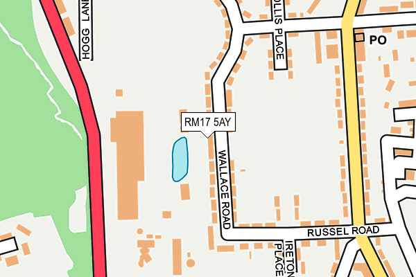 RM17 5AY map - OS OpenMap – Local (Ordnance Survey)