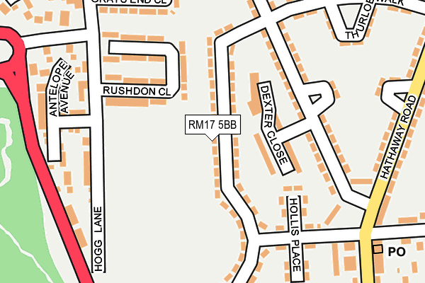 RM17 5BB map - OS OpenMap – Local (Ordnance Survey)