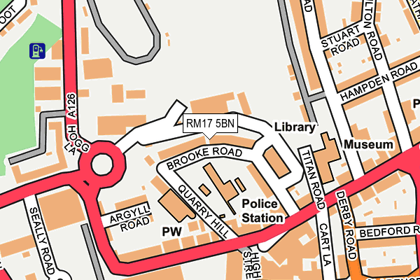 RM17 5BN map - OS OpenMap – Local (Ordnance Survey)
