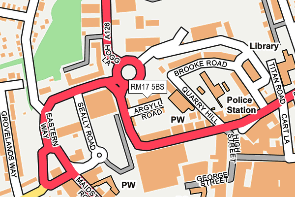 RM17 5BS map - OS OpenMap – Local (Ordnance Survey)