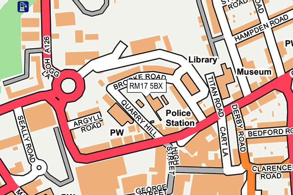 RM17 5BX map - OS OpenMap – Local (Ordnance Survey)