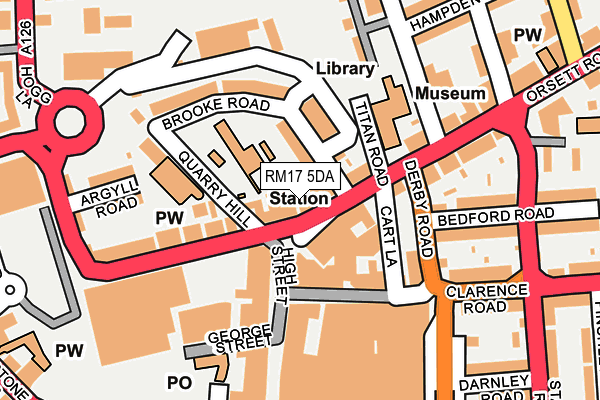RM17 5DA map - OS OpenMap – Local (Ordnance Survey)