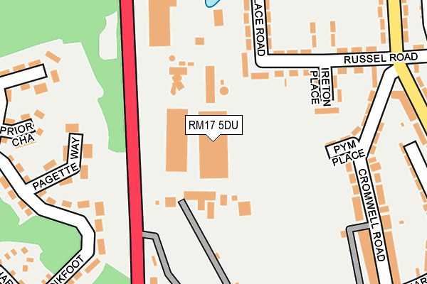 RM17 5DU map - OS OpenMap – Local (Ordnance Survey)