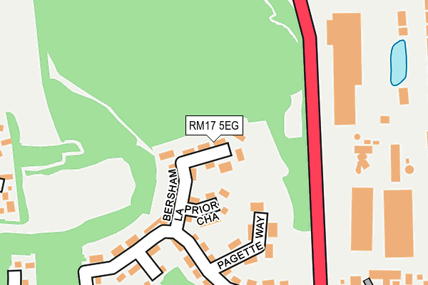 RM17 5EG map - OS OpenMap – Local (Ordnance Survey)
