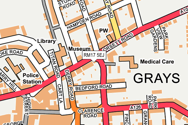 RM17 5EJ map - OS OpenMap – Local (Ordnance Survey)