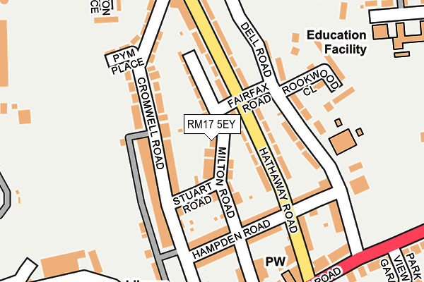 RM17 5EY map - OS OpenMap – Local (Ordnance Survey)