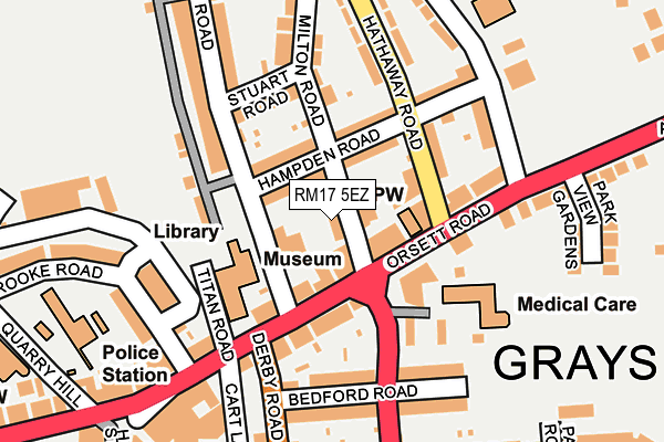 RM17 5EZ map - OS OpenMap – Local (Ordnance Survey)