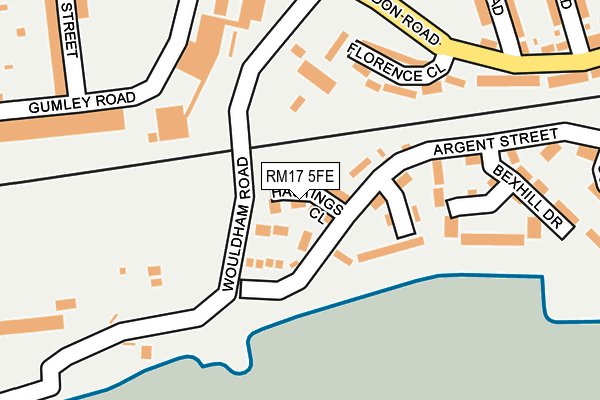 RM17 5FE map - OS OpenMap – Local (Ordnance Survey)