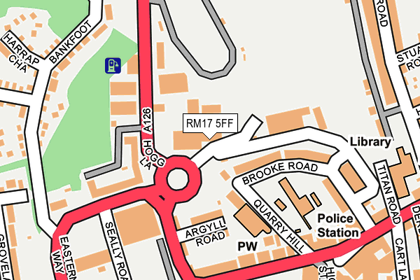 RM17 5FF map - OS OpenMap – Local (Ordnance Survey)