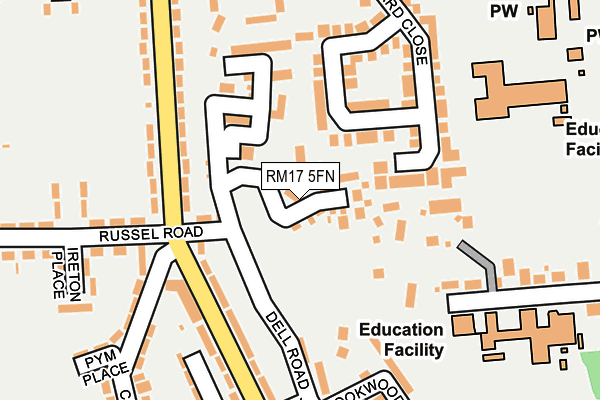 RM17 5FN map - OS OpenMap – Local (Ordnance Survey)