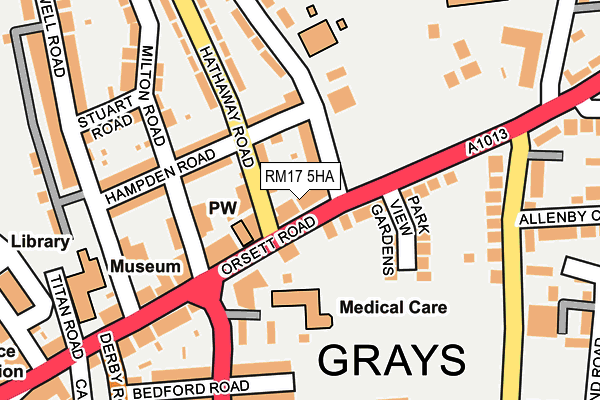 RM17 5HA map - OS OpenMap – Local (Ordnance Survey)