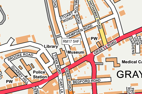 RM17 5HF map - OS OpenMap – Local (Ordnance Survey)