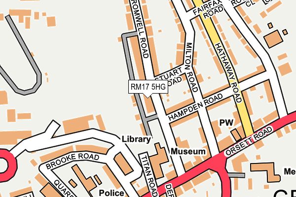 RM17 5HG map - OS OpenMap – Local (Ordnance Survey)