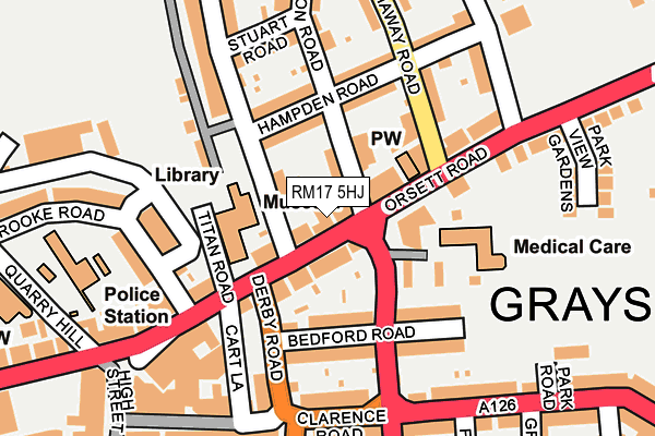 RM17 5HJ map - OS OpenMap – Local (Ordnance Survey)