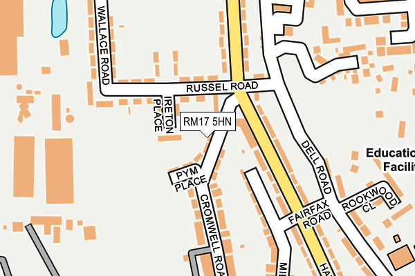 RM17 5HN map - OS OpenMap – Local (Ordnance Survey)