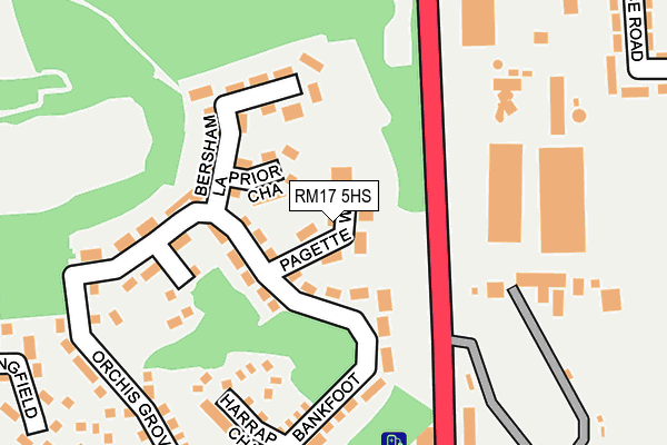 RM17 5HS map - OS OpenMap – Local (Ordnance Survey)