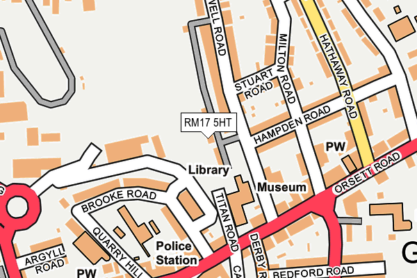 RM17 5HT map - OS OpenMap – Local (Ordnance Survey)