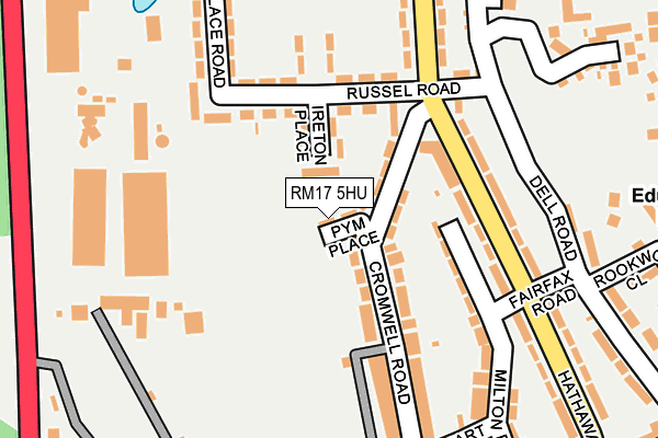RM17 5HU map - OS OpenMap – Local (Ordnance Survey)