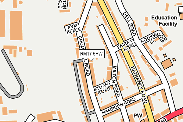 RM17 5HW map - OS OpenMap – Local (Ordnance Survey)