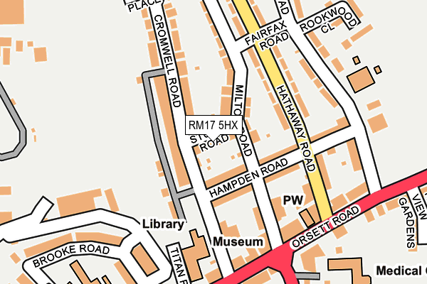 RM17 5HX map - OS OpenMap – Local (Ordnance Survey)